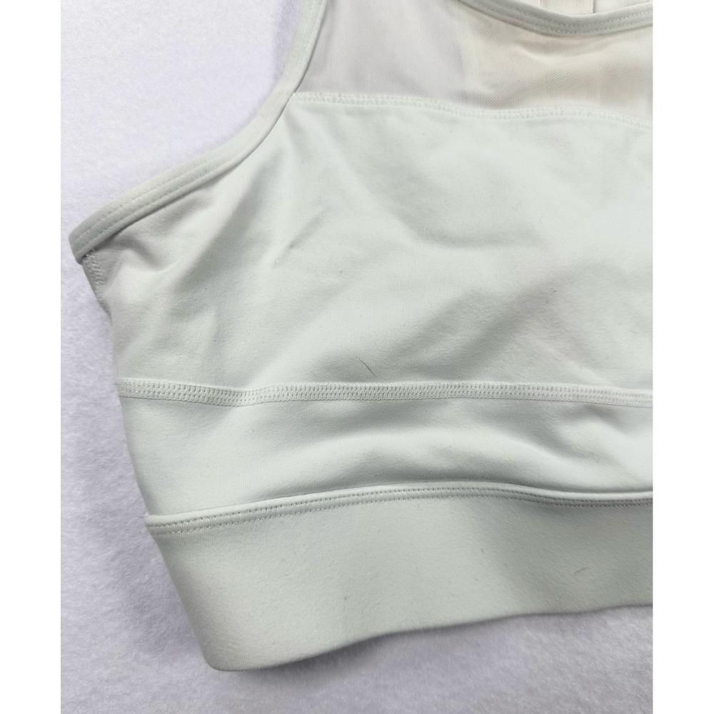 Zyia Active White Mesh High Neck Racerback Sports Bra with Back Zipper - Picture 6 of 11